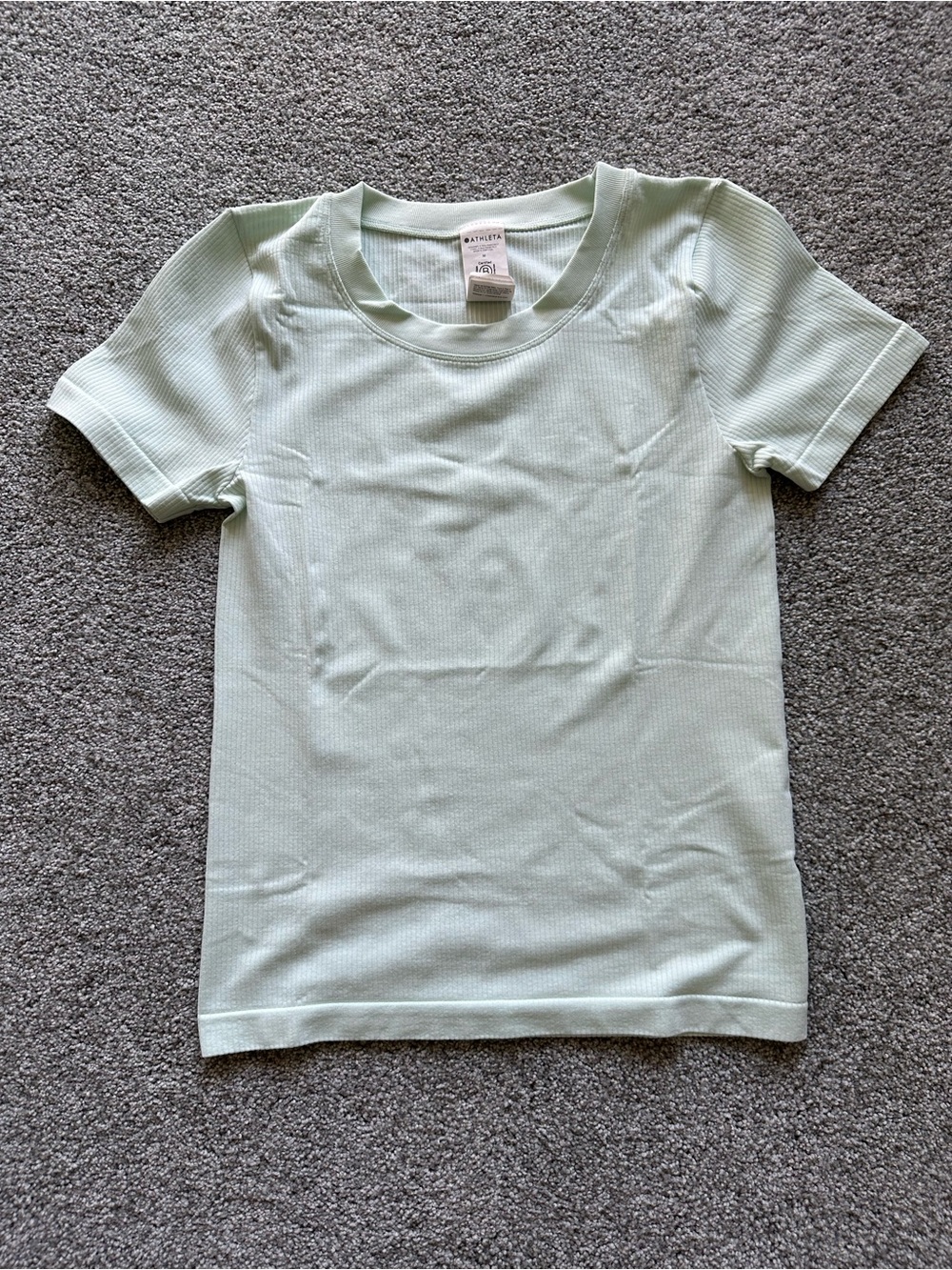 Athleta Mint Green Ribbed Short Sleeve Tee